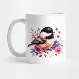 Carolina Chickadee Floral Mug